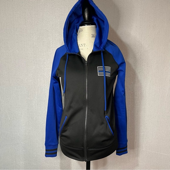 Thin Blue Line zip up hoodie - Picture 1 of 7